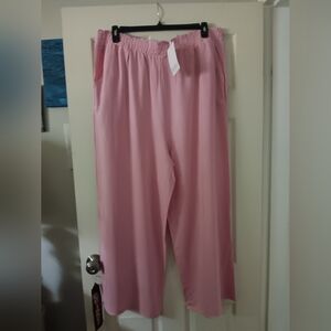 NWT Ninexis Linen Pink Elastic Waist Pants Sz 3X